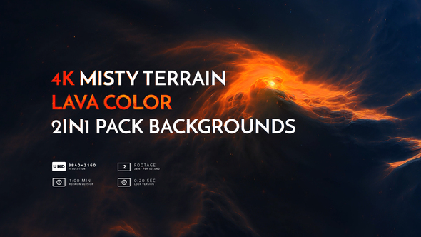 4K Misty Terrain Lava Pack 2In1 Backgrounds