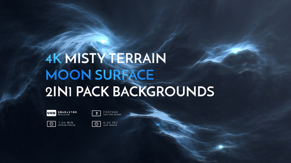 4K Misty Terrain Moon Surface 2in1 Backgrounds