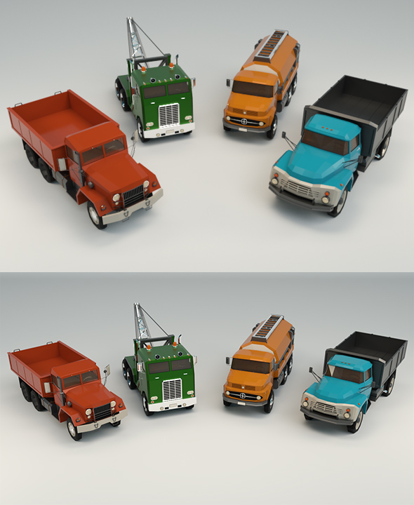 Low Poly Truck - 3Docean 26404845