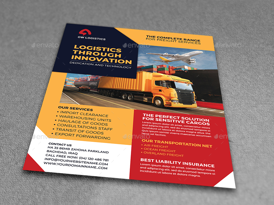 Freight and Logistics Services Flyer Template Vol.7, Print Templates