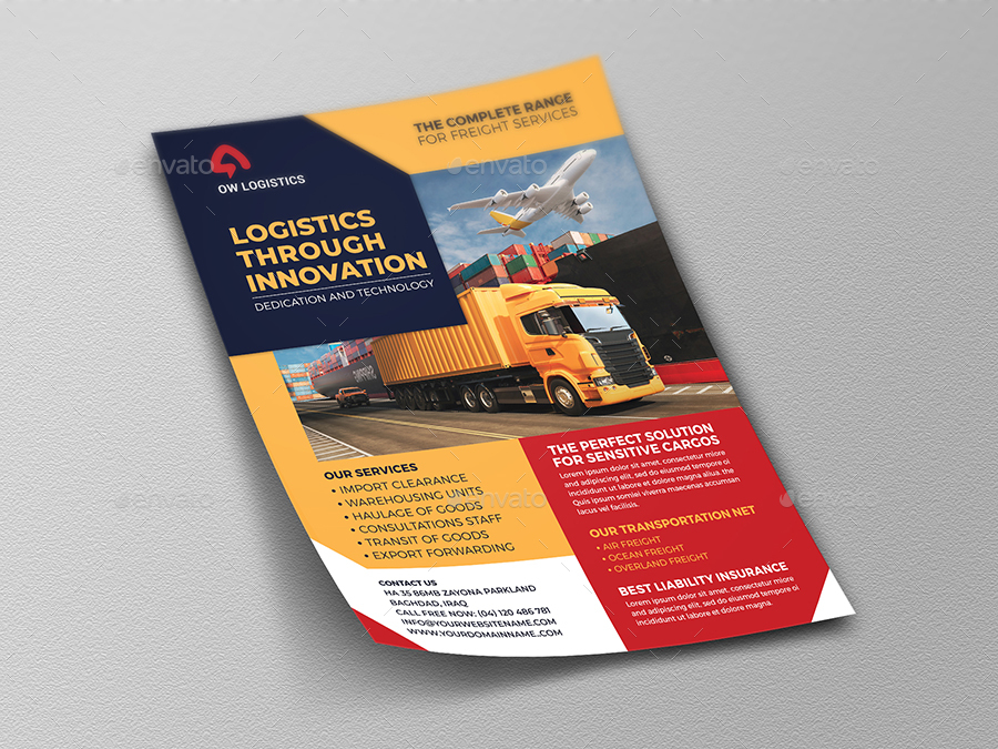 Freight and Logistics Services Flyer Template Vol.7, Print Templates