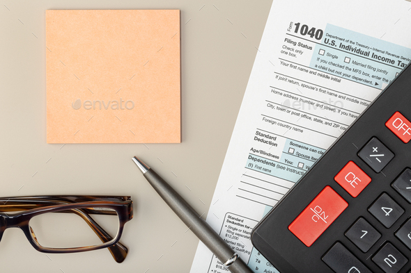 Individual Tax Return Form on table - Stock Photo - Images