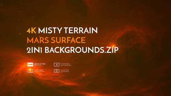 4K Misty Terrain Mars Surface Pack 2In1 Backgrounds