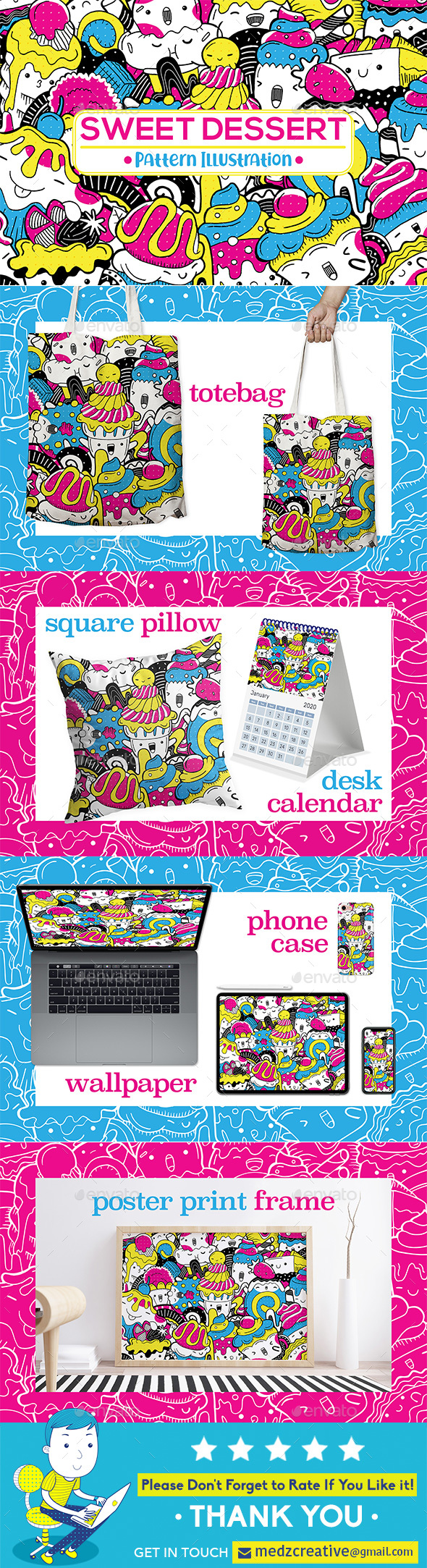 Sweet Dessert Pattern Illustration