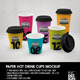 Paper Hot Drink Cups Packaging Mockup