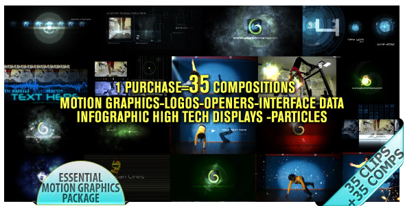 Motion Graphics Displays And Particles Bundle Pack