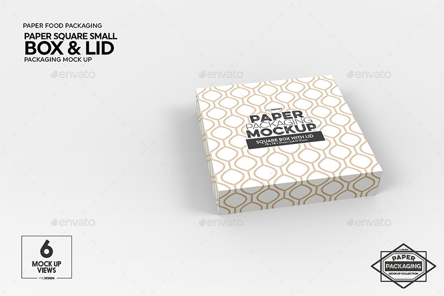 Download Small Square Paper Box and Lid Packaging Mockup by ...