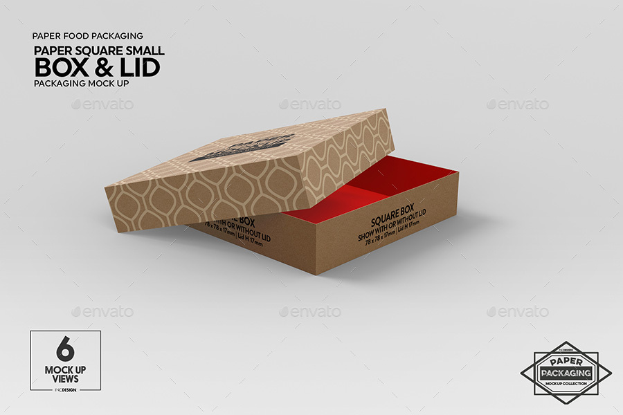 Download Small Square Paper Box and Lid Packaging Mockup by ...