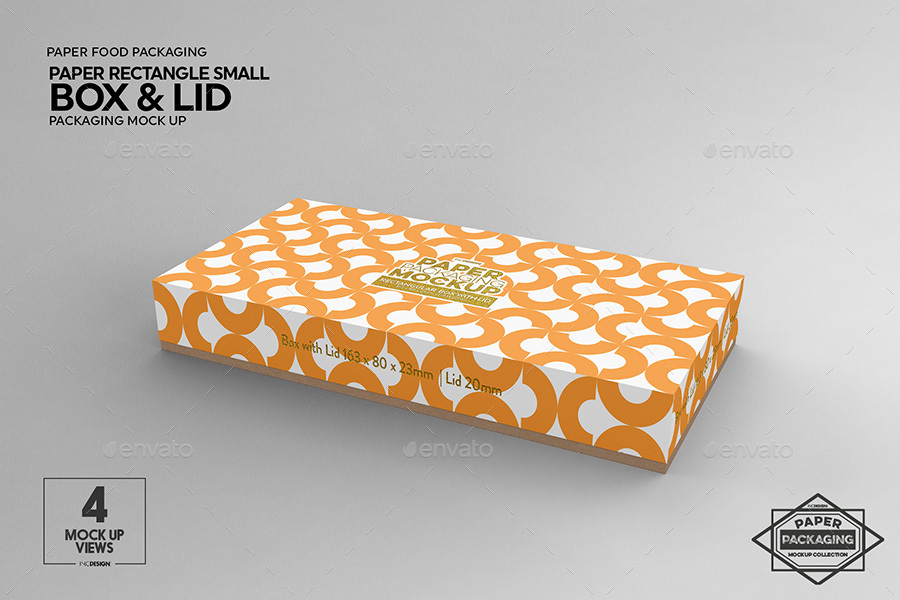 Download Small Rectangular Paper Box and Lid Packaging Mockup by incybautista