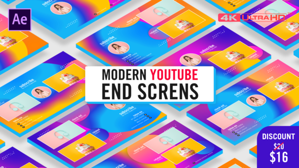 Modern Youtube End - VideoHive 26371058