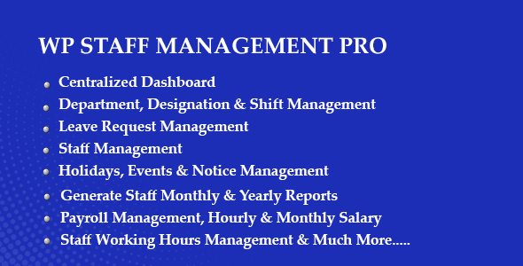 WP Staff Management Pro