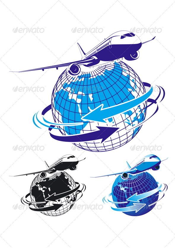 Passenger Airliner as a Logo - Travel Conceptual