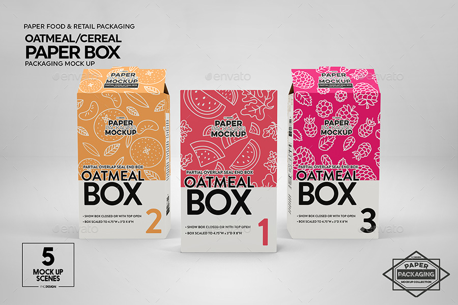 Download Oatmeal Box Packaging Mockup by incybautista | GraphicRiver