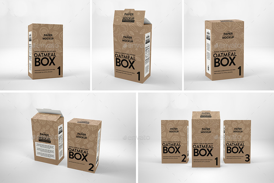 Oatmeal Box Packaging Mockup, Graphics | GraphicRiver