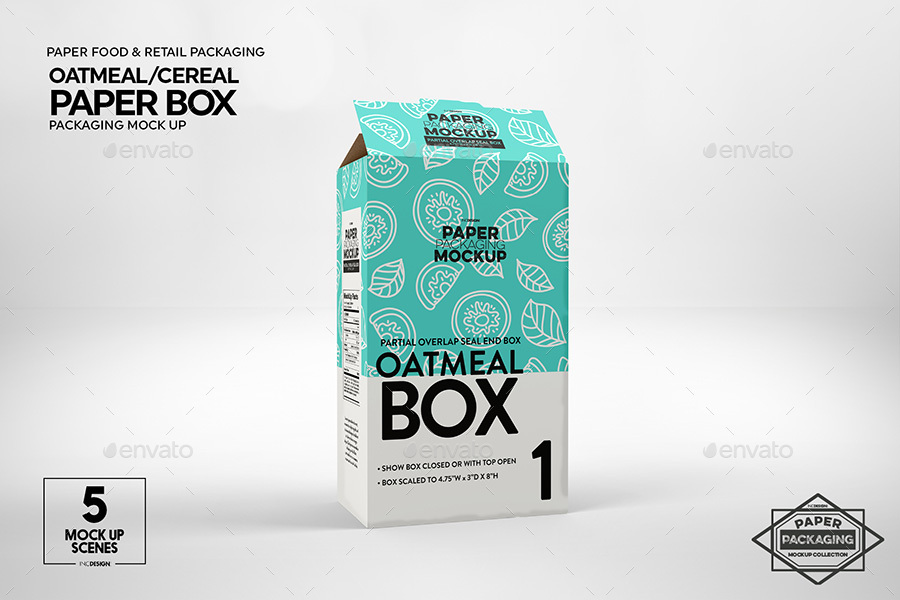 Download Oatmeal Box Packaging Mockup by incybautista | GraphicRiver