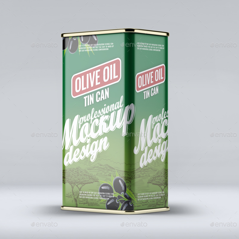 Tin Can Olive Oil MockUp, Graphics GraphicRiver