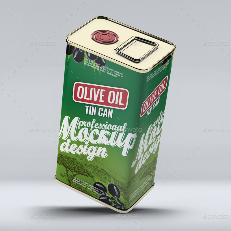 Tin Can Olive Oil Mock-Up, Graphics | GraphicRiver