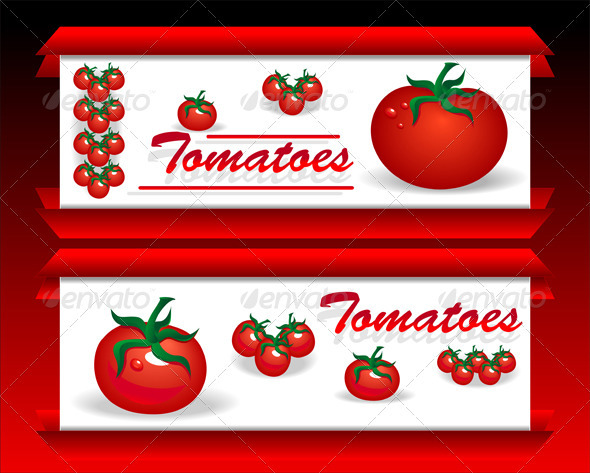 Banners for advertising tomatoes and food 