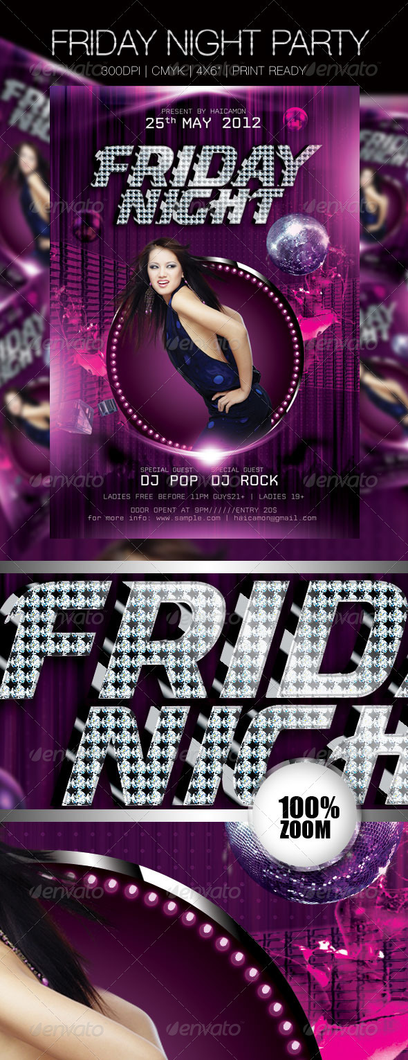 Friday Night Party Flyer - Events Flyers