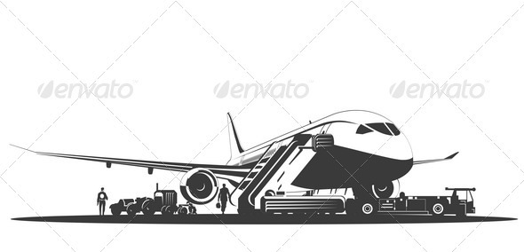 Airplane at Runway - Travel Conceptual