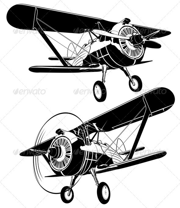 Retro Biplane - Man-made Objects Objects