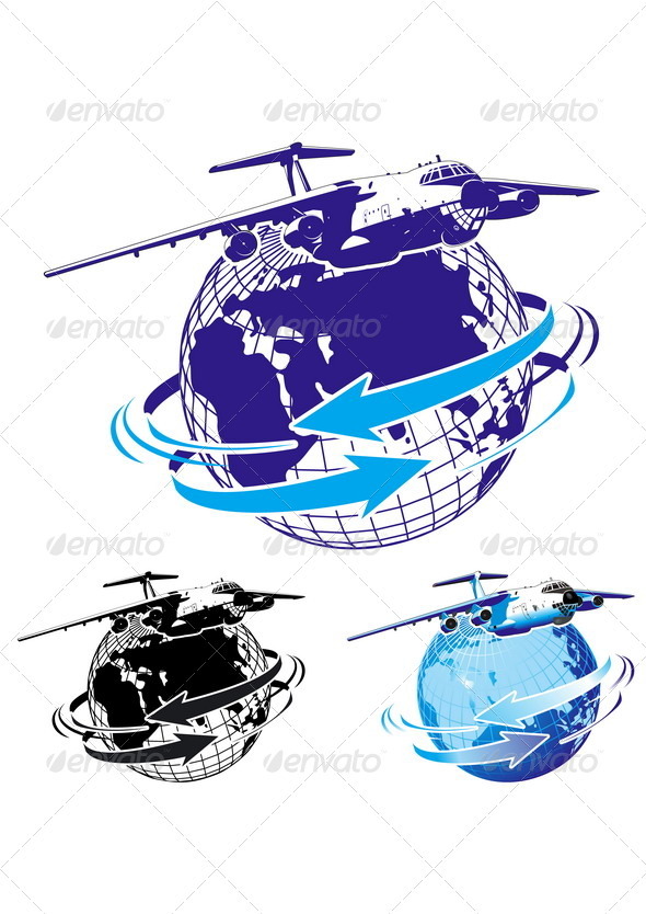 Commercial Freighter as Logo - Business Conceptual