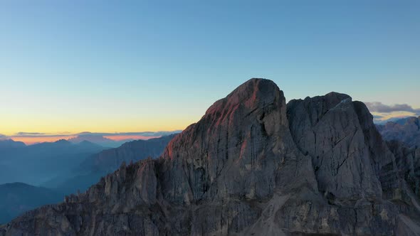 Sunrise in the Province of Bolzano Dolomites Bird's-eye View of Mountains and Valleys