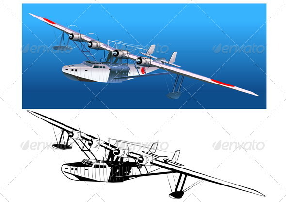 Retro Seaplane 30-s - Man-made Objects Objects