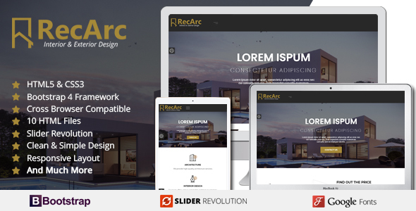 Extraordinary RecArc Interior & Exterior Design - HTML Template