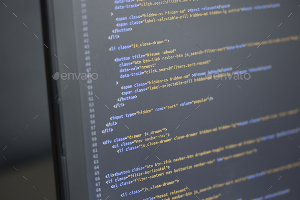 Computer code on screen - Stock Photo - Images