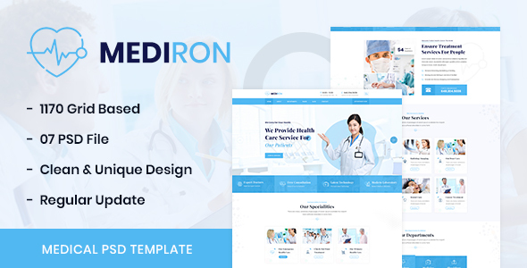 Mediron - Health & Medical PSD Template