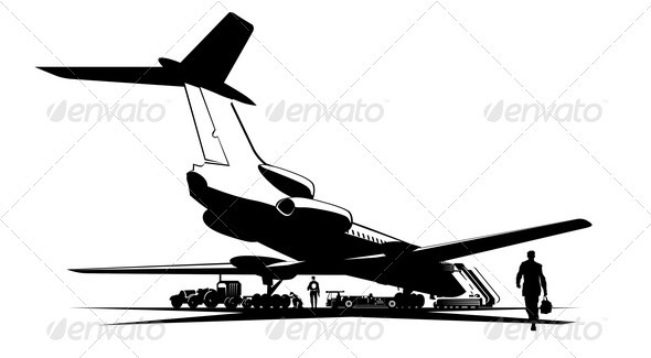 Airplane at Runway - Travel Conceptual