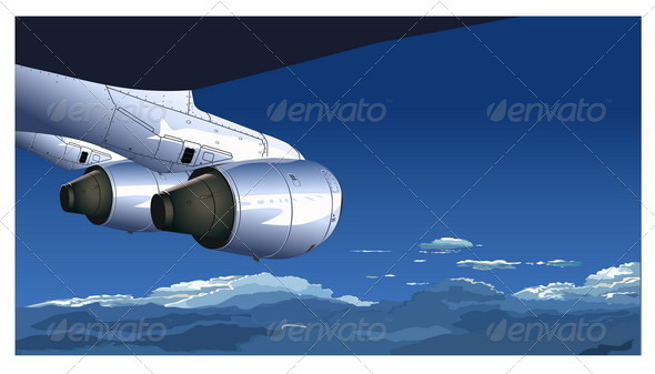 View from Airliner - Travel Conceptual