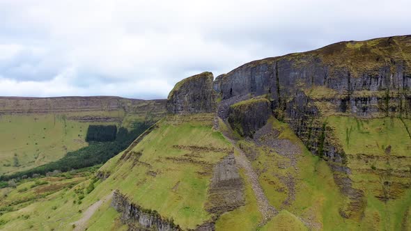 Aerial View of Rock Formation Located in County Leitrim Ireland Called Eagles Rock alt