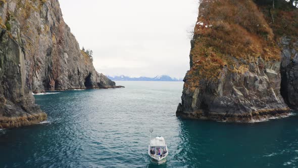 Fishing Boat along Arctic Coastline