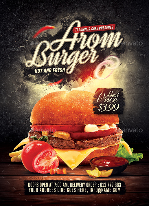 Burger Flyer by tarommir | GraphicRiver