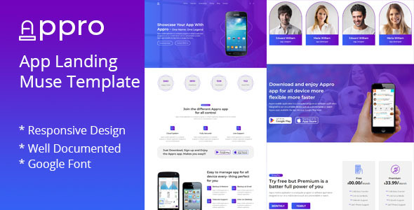 Appro-App Landing Muse Template