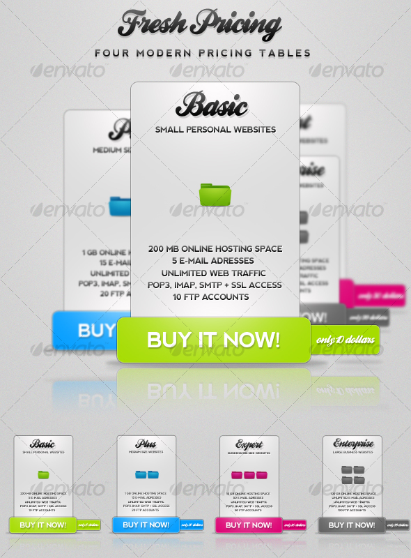 Fresh Pricing - Modern Pricing Tables - Web Elements