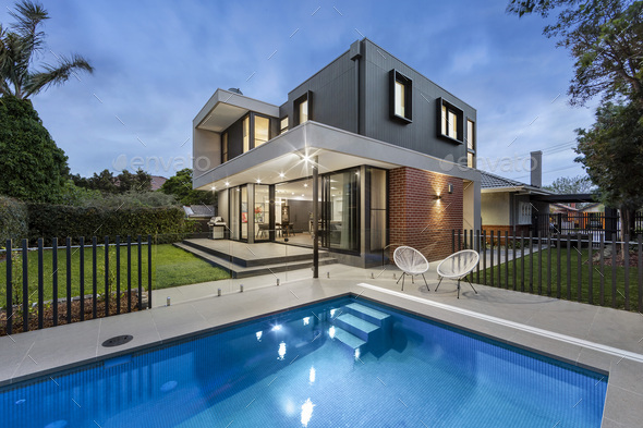 Modern House Exterior - Stock Photo - Images