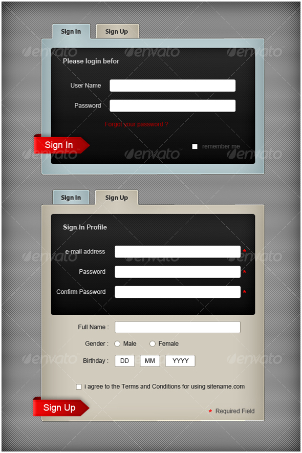 Sexy Sign in / Sign up Box - Forms Web Elements