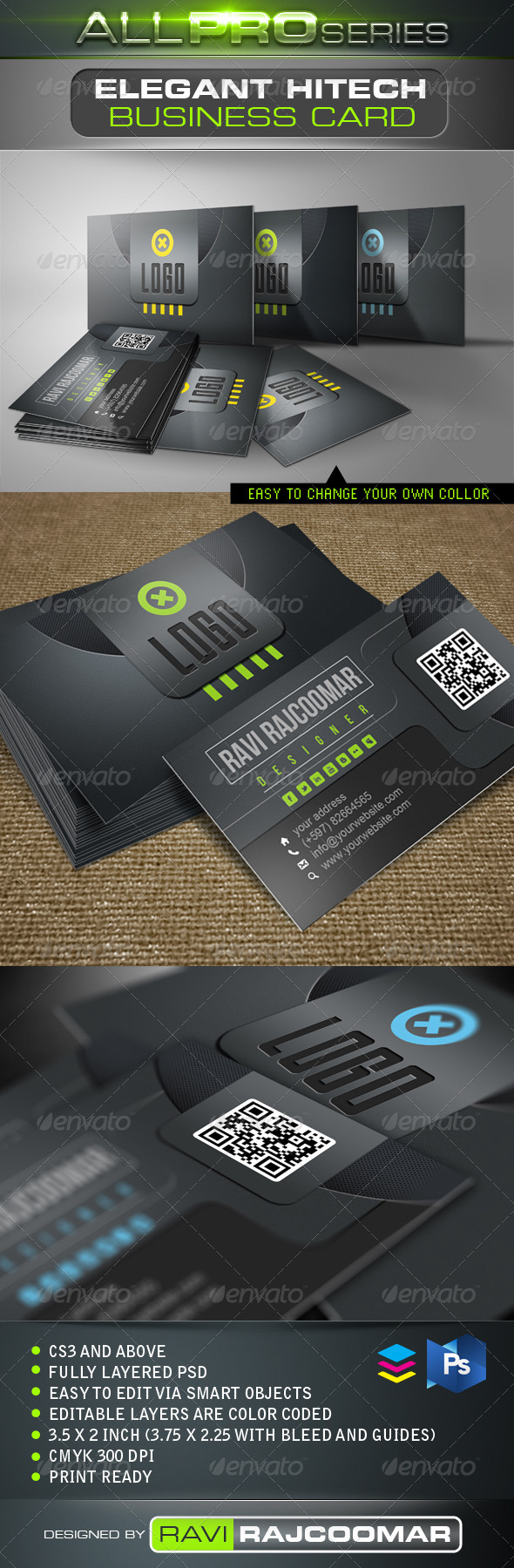 Elegant Hi-Tech Business Card - Creative Business Cards