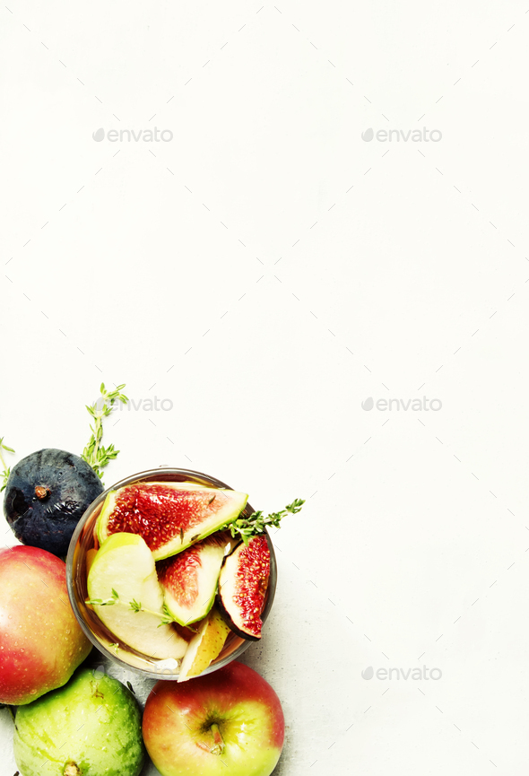 Fruit cocktail with wine Stock Photo by Olga_Kochina PhotoDune