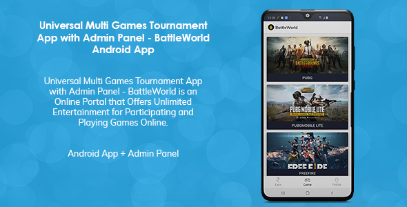 Universal Multi Games Tournament App with Admin Panel