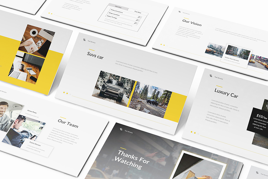 Taxi Service Powerpoint Template, Presentation Templates | GraphicRiver