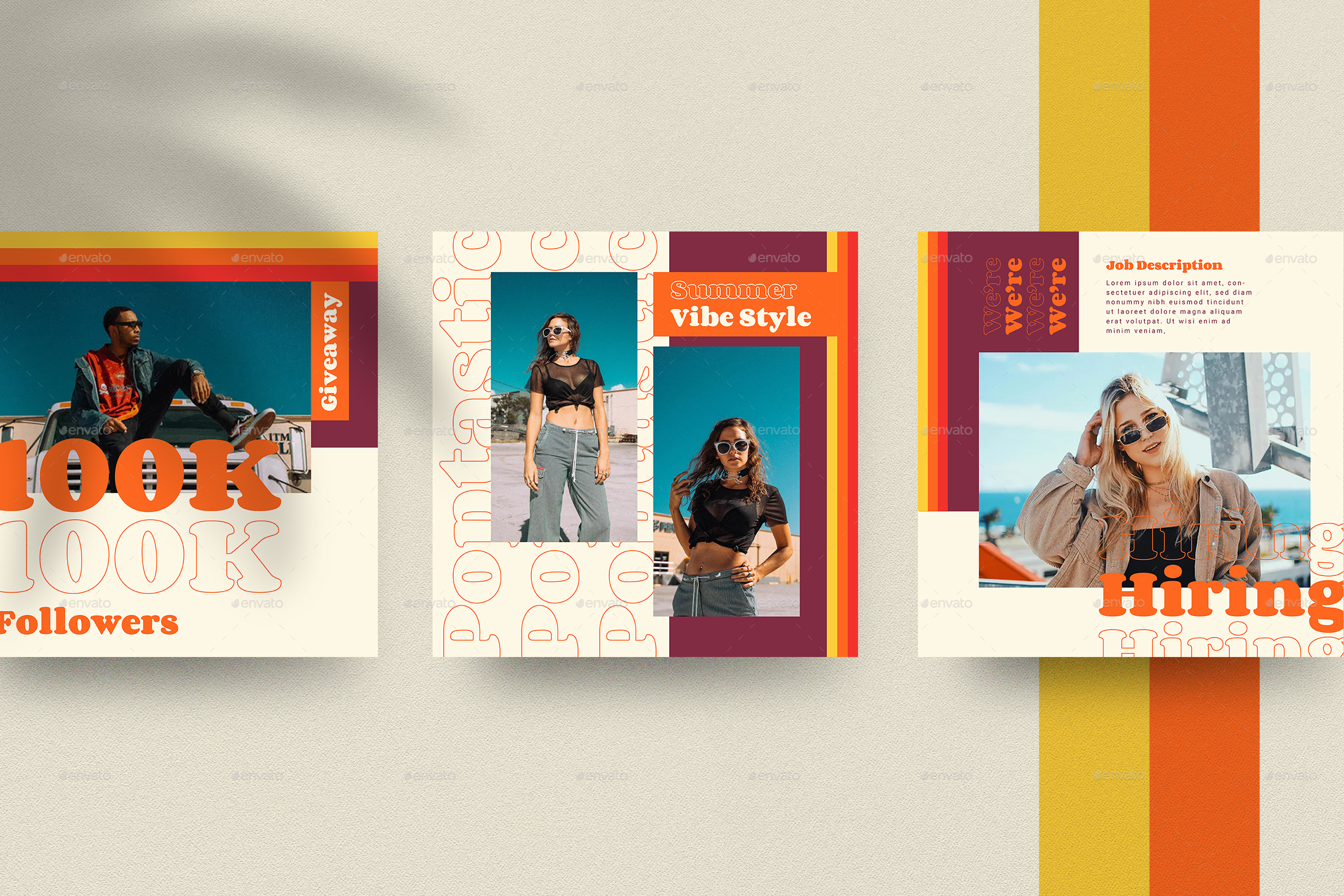 Fantastic 70's Instagram Pack, Web Elements 