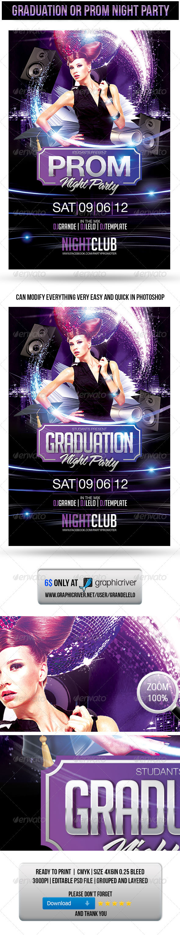Graduation or Prom Night Party Flyer - Clubs & Parties Events