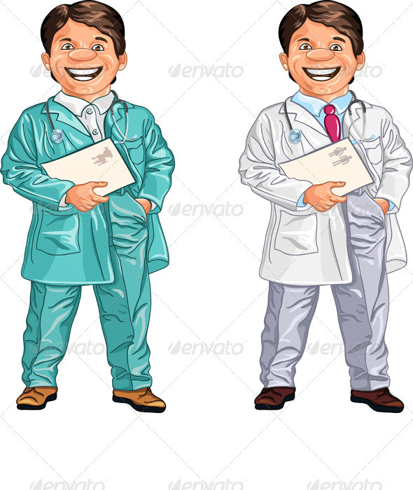 Happy Smiling Doctor and Veterinarian