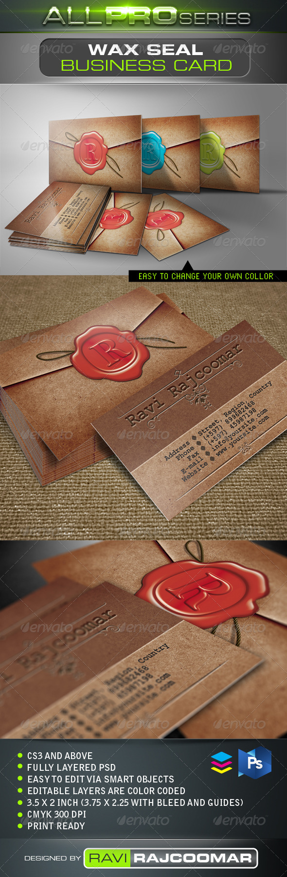 Wax Seal Business Card - Creative Business Cards