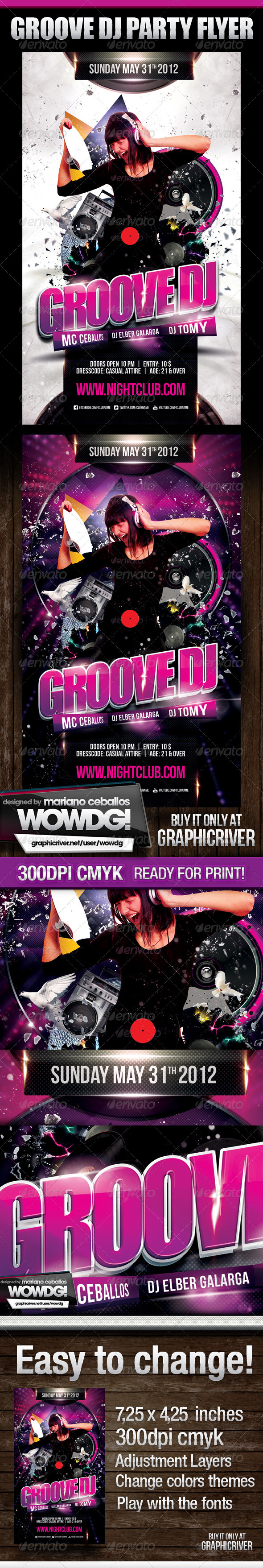 Groove Dj Party Flyer - Clubs & Parties Events