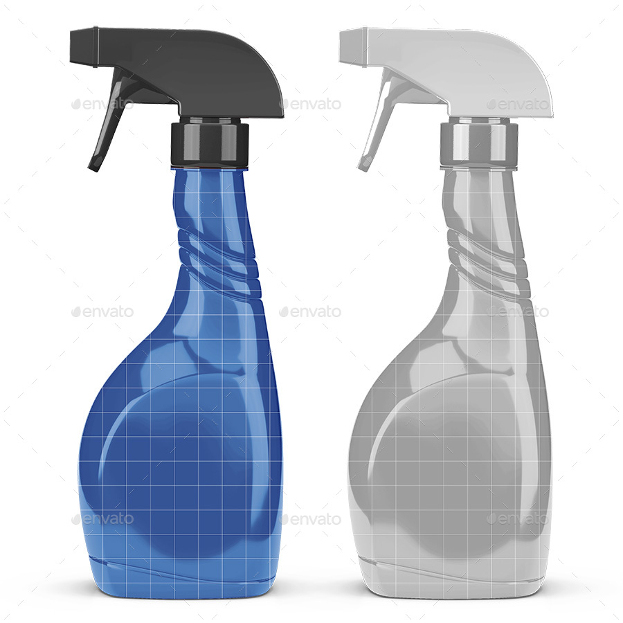 Download Glossy Spray Bottle Side View Mockup by Illusiongraphic | GraphicRiver